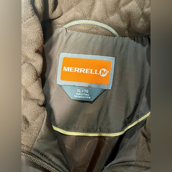 MERRELL Primaloft Full Zip Quilted Puffer Jacket Women's  Brown Zip Pockets XL - Picture 10 of 13